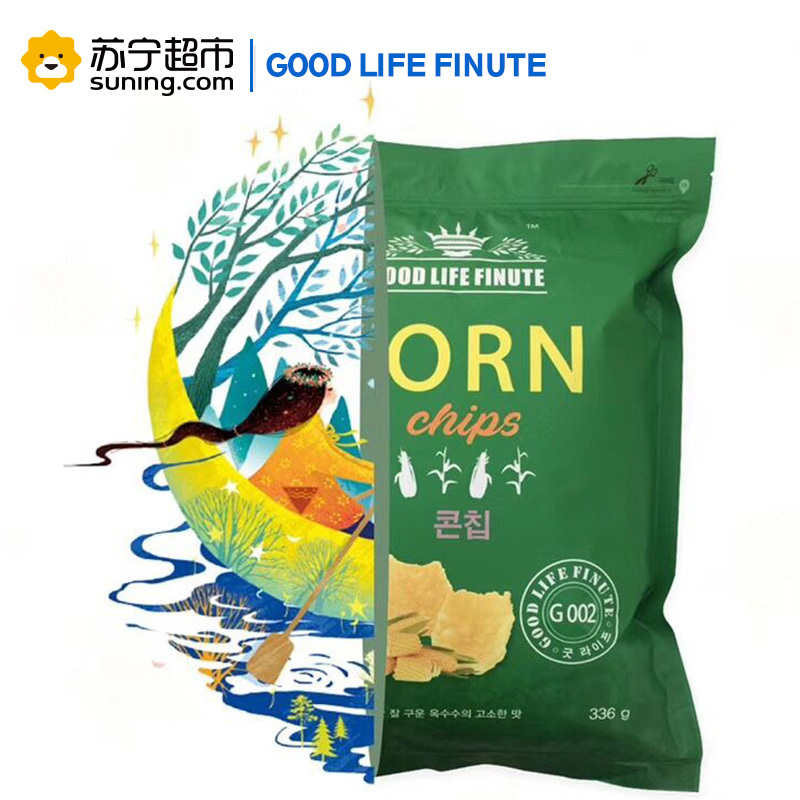 韩国进口趣莱福玉米香脆片 网红零食巨型膨化薯片家庭装336g