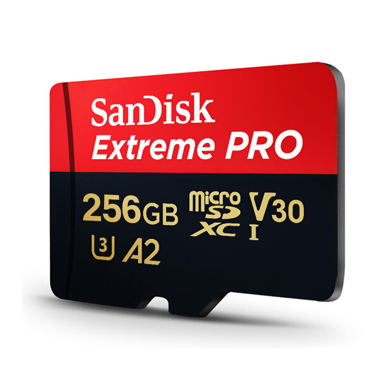 闪迪 读170MB/s写90MB/s V30 U3运动相机无人机手机4K高清视频存储卡 红黑色 高速TF卡 256G