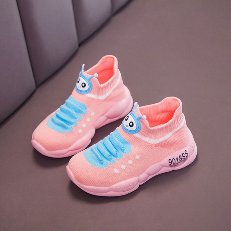 新款糖宝儿童宝宝鞋小童软底透气学步鞋毛毛虫男女宝宝运动鞋视频