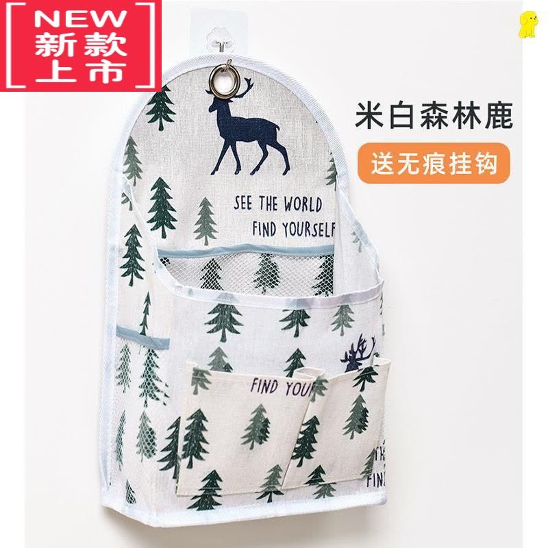 可莉允布艺床头收纳挂袋墙挂式壁挂兜门后宿舍挂墙布袋器墙上置物袋子图片