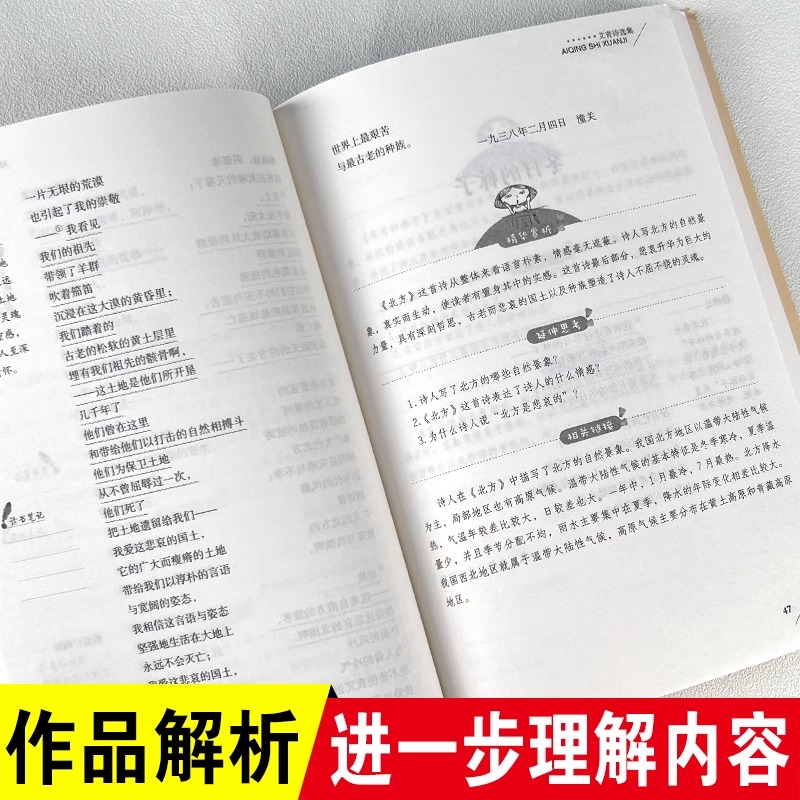 艾青诗选集 [正版]艾青诗选集原著 九年级上册课外阅读书籍 适合初中生看的课外书必读初中初三9上名著诗集四年级小学生现代高清大图