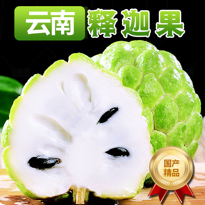 [熊猫鸟]云南释迦果 净重1斤 中果 单果100-200g 精选释迦果 牛奶释迦番荔枝 佛头果 新鲜热带水果