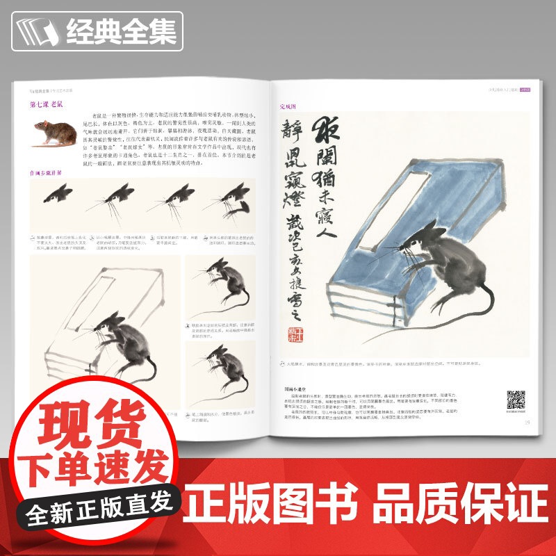 2020新书 少儿国画入门基础动物篇 儿童初学画画实用临摹教材美术高清大图