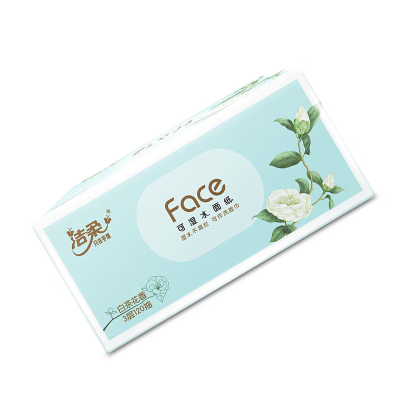 洁柔Face粉白茶花香120抽3层(30包装)抽纸 PR248-30R 新老款随机高清大图