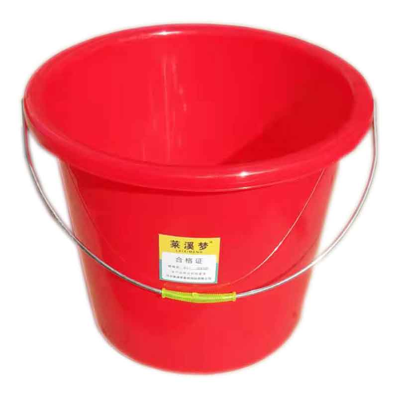 塑料桶手提 带盖 圆桶红耐摔40# 口径33*31cm 个高清大图