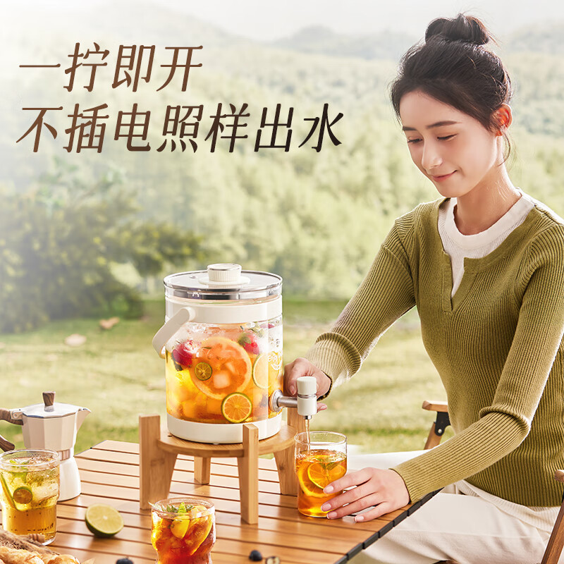 小熊(Bear)养生壶 养生桶花茶桶 水龙头烧水壶煮茶器煮茶壶 玻璃花茶壶电热水壶 3L大容量ZDH-F30F1