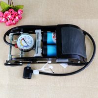 欧耐脚踏打气筒高压便携式脚踏双管打气筒汽车脚踏便携充气泵包邮