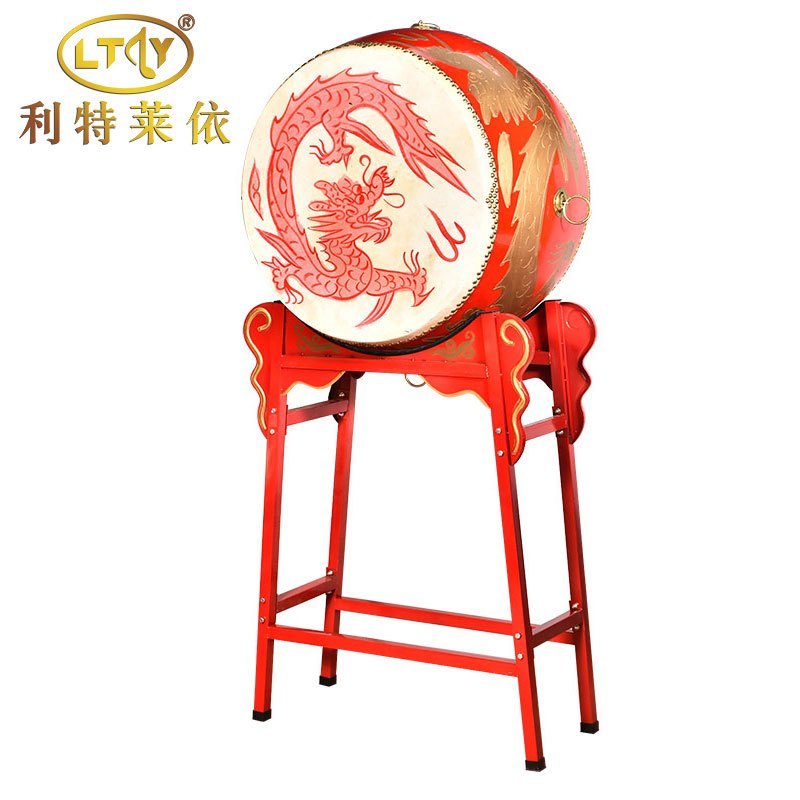 利特莱依 16寸立式牛皮鼓龙鼓战鼓+鼓架常规款