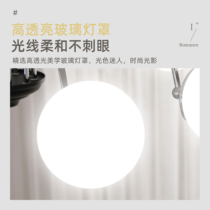 雷士照明现代简约奶油风吊灯客厅主灯卧室复古魔豆灯告白气球灯具高清大图