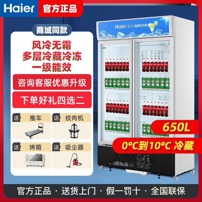 海尔haier小冰柜家用冷柜小型商用大容量保鲜冷冻两用减霜箱囤货SC-650HS