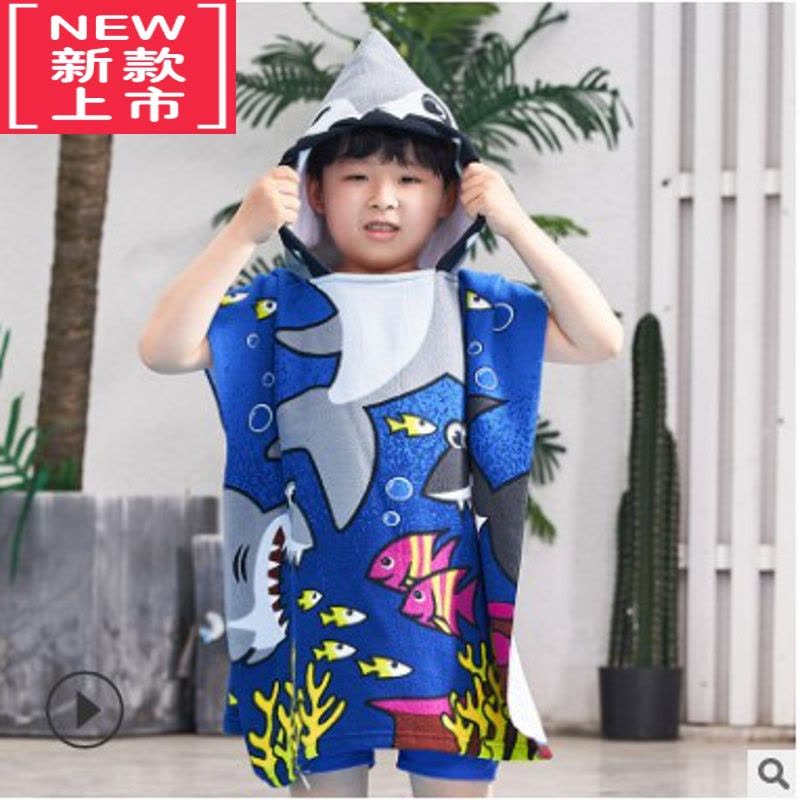 可莉允儿童浴巾超细纤维卡通连帽披风斗篷浴袍可爱可穿毛巾柔软沙滩巾图片