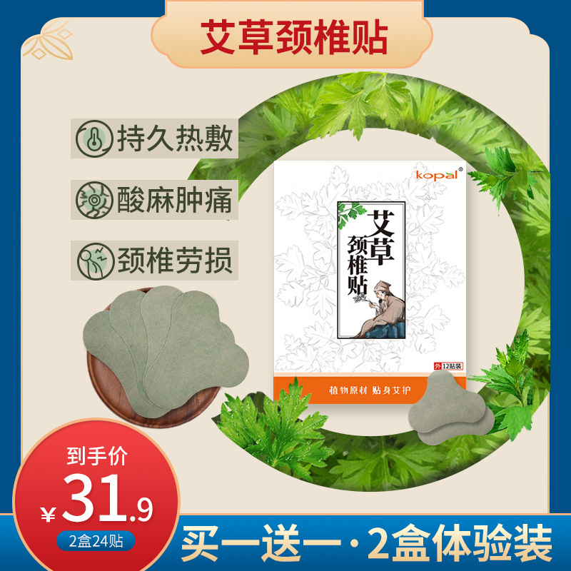 Kopal 艾草颈椎贴艾热贴颈肩热敷贴关节艾灸贴艾叶贴艾贴中医保健颈椎脖子不适关节贴