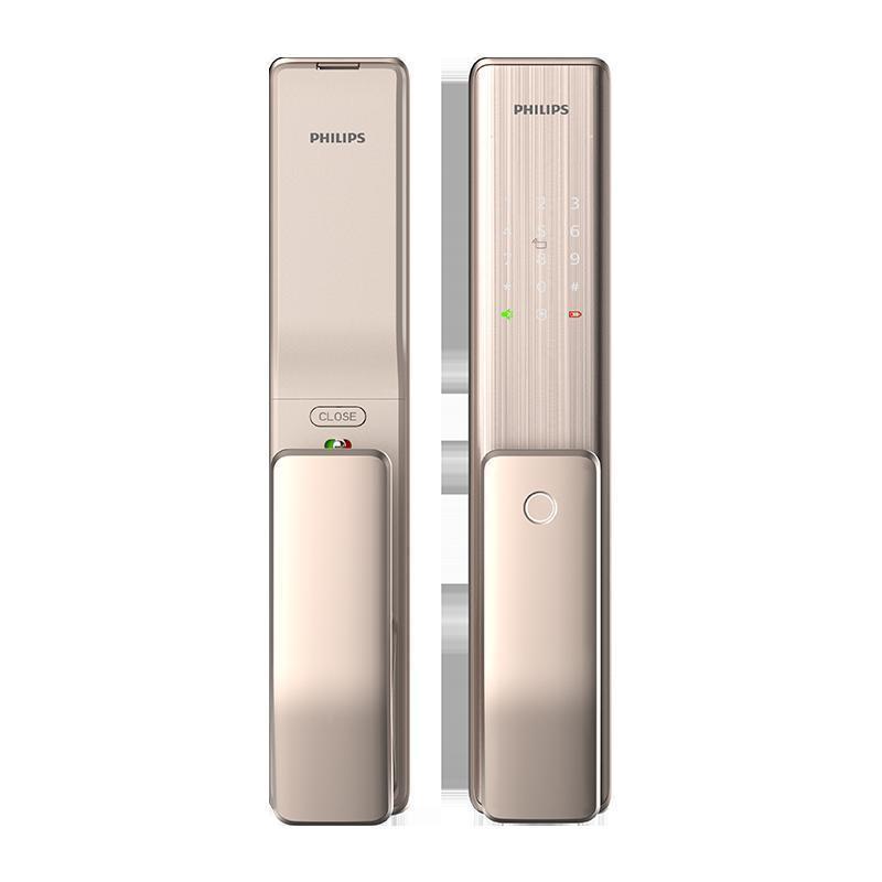 飞利浦(Philips)智能门锁 阿尔法(Alpha 蓝牙版)全自动家庭用防盗锁推拉全自动 电子锁 香槟金