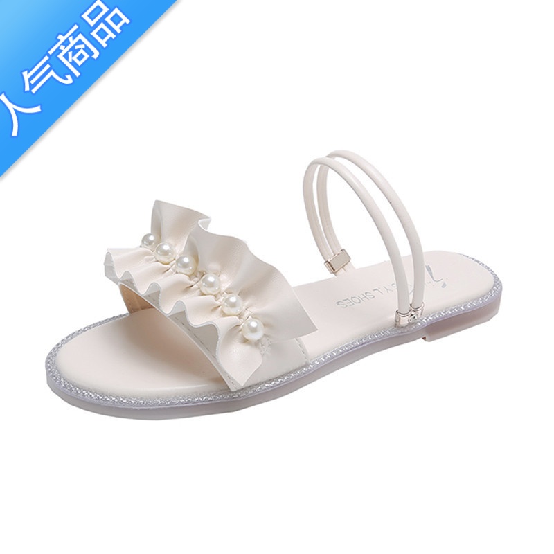 SUNTEK罗马凉鞋女夏外穿2023年新款仙女风学生凉拖鞋两穿低跟平底鞋沙滩高清大图