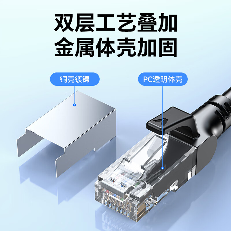 胜为(shengwei)WLC10005G超五类百兆PVC网络连接线铜包铝黑色0.5m起订5根