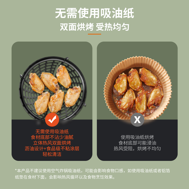 九阳(Joyoung) 空气炸锅6升大容量不用翻面家用电炸锅多功能无油烧烤炸鸡薯条果干蛋糕 微波炉升级款 VF506