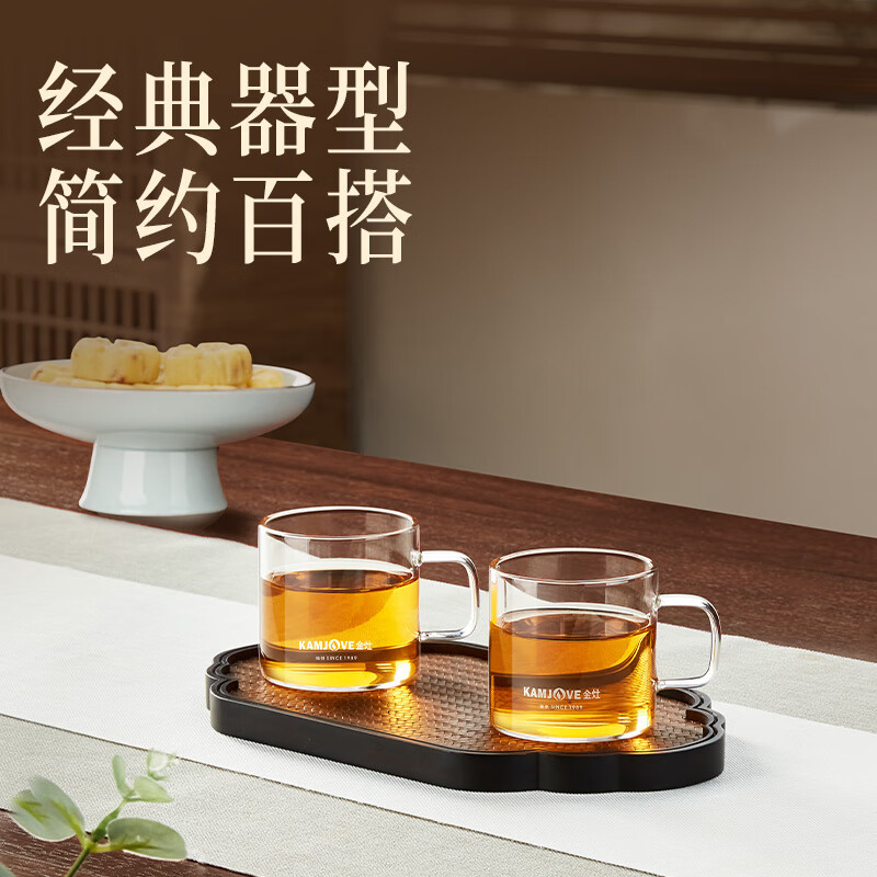 金灶(KAMJOVE) K-101T 玻璃水杯耐热花茶杯50ml 透明款 4只装 单位:套
