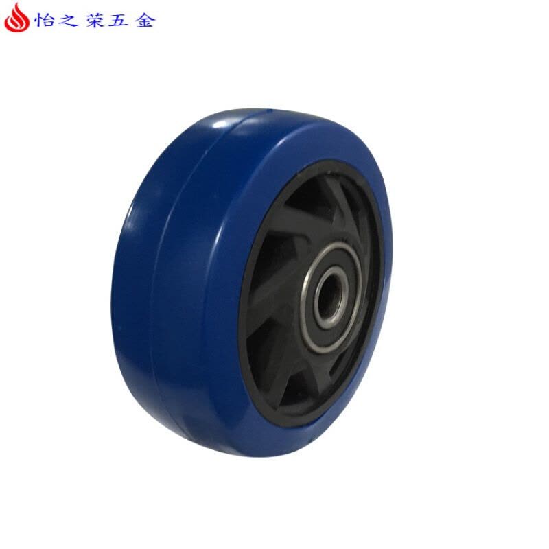 5寸静音手推车轮4寸万向轮脚轮拖车轮子橡胶轮耐磨125*38 浅绿色图片