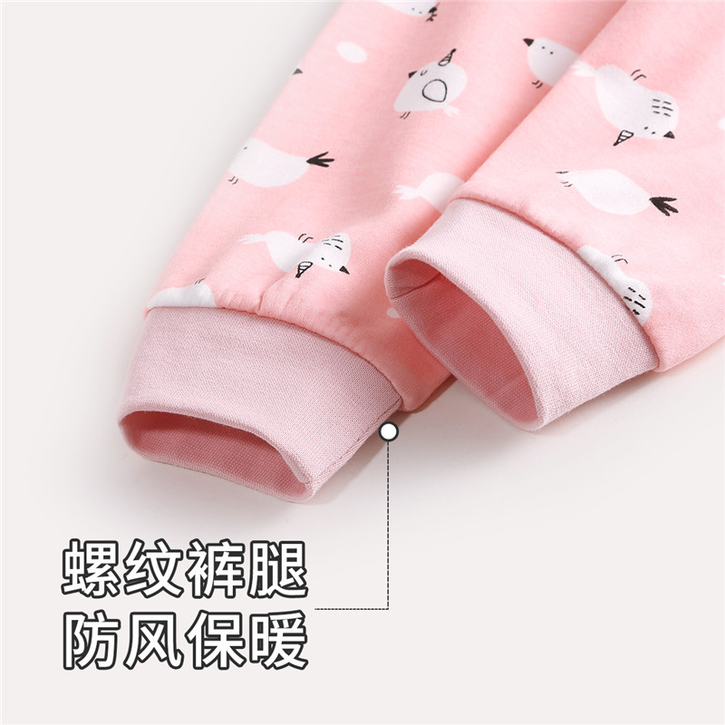 猫人秋冬纯棉女童内衣宝宝秋衣秋裤内衣套装家居服儿童睡衣套装