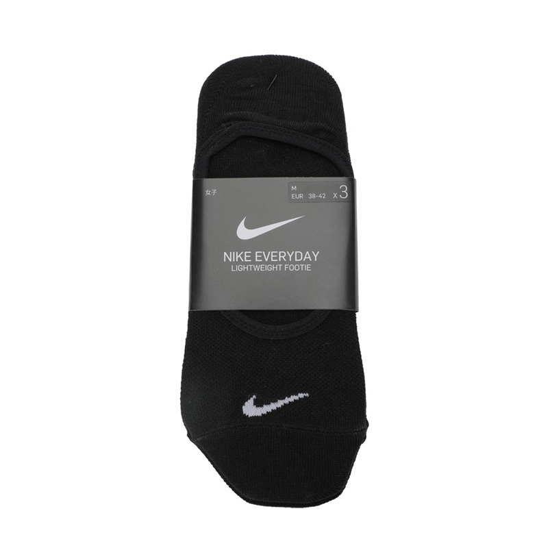 NIKE耐克女袜三双装透气跑步运动袜舒适休闲船袜SX4863-010