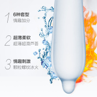 第六感六合一避孕套超薄超滑安全套情趣性带刺螺纹凸点颗粒冰火一体避育套24只套装夫妻房事情趣计生性用品