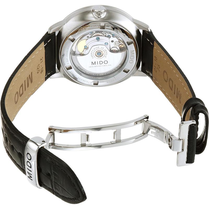 Mido瑞士手表 天文认证指挥官系列商务休闲自动机械男表 银盘皮带高清大图