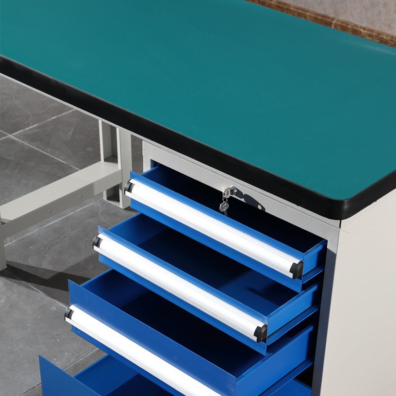 鑫虎威 重型钳工工作台工厂车间流水线操作台实验室试验台1.8米吊落地四抽双挂板高清大图