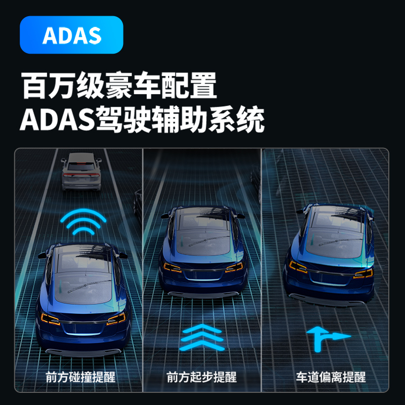 70迈智能行车记录仪A500S+70迈 高清后拉摄像头+70迈停车监控线+64G