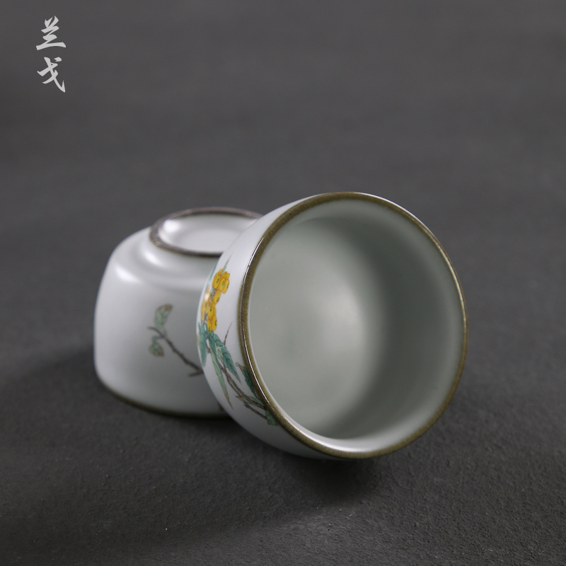 美帮汇汝窑茶杯茶具家用汝瓷品茗杯陶瓷敬茶碗单杯茶道配件主人杯个人杯高清大图