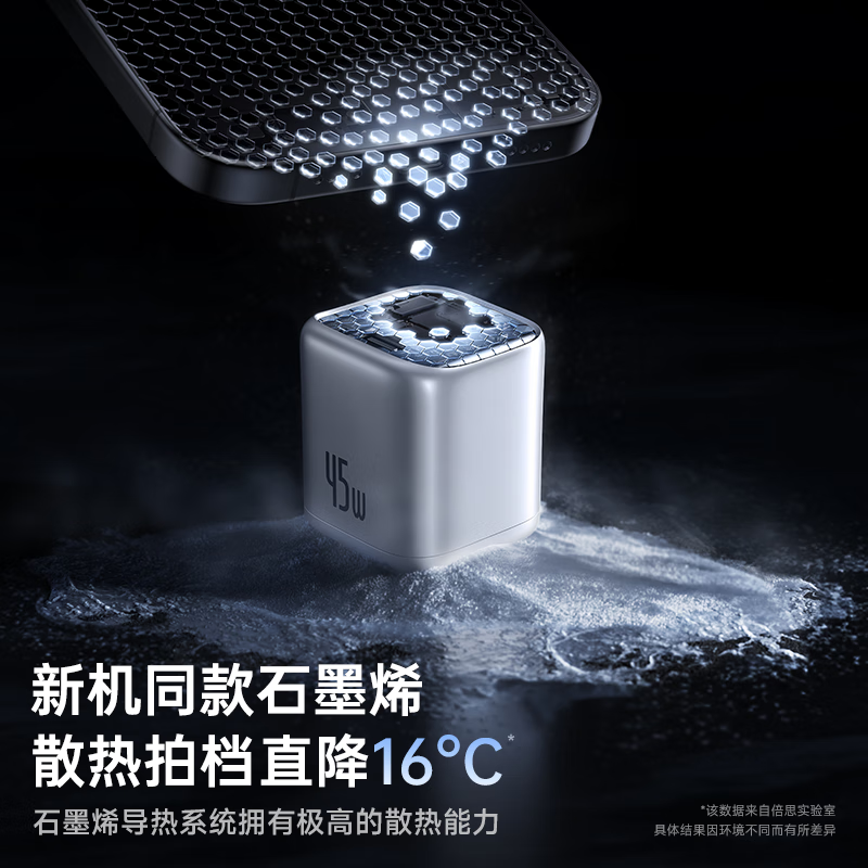 倍思(BASEUS) GaN6 Pro 氮化镓快充充电器 1C 45W 中规 星际黑 P10162709122-01