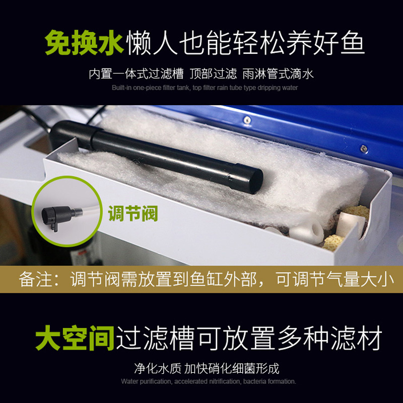 观赏鱼缸客厅小型玻璃生态桌面金鱼缸造景懒人免换水家用水族箱高清大图