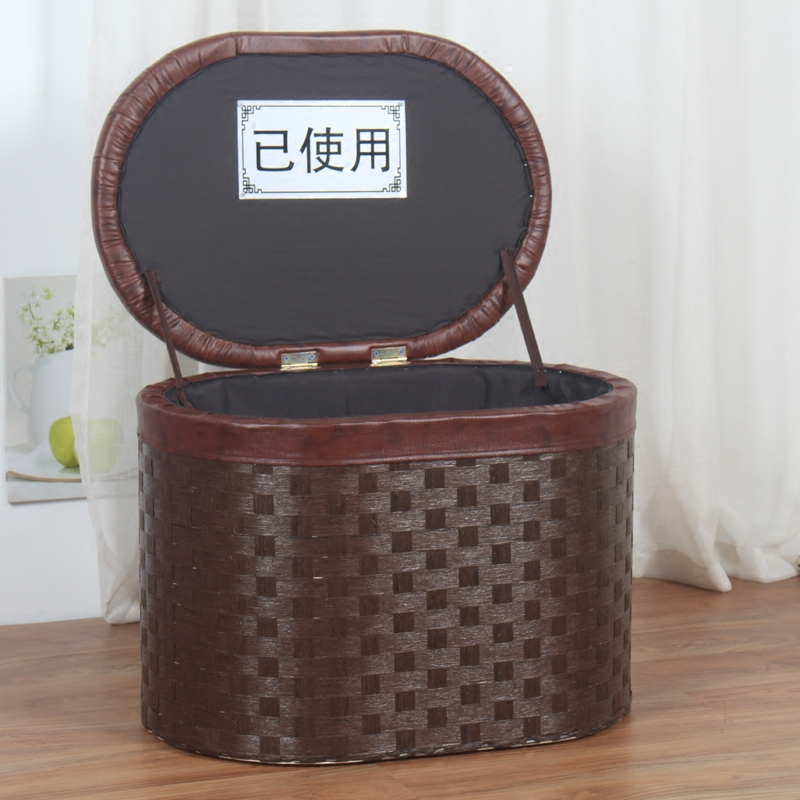 鞋套筐样板间鞋套凳物业回收箱带盖试衣间穿鞋凳拖鞋回收箱储物凳