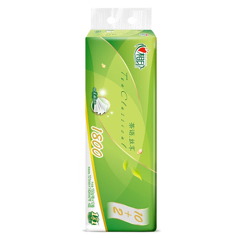 心相印 茶语丝享系列4层无芯卫生纸 150g/卷 12卷/提 6提装 RW912