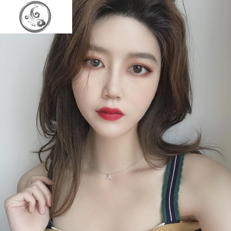 项链女925纯银锁骨链人鱼尾气质ins简约吊坠镶钻颈链短款女友 JiMi