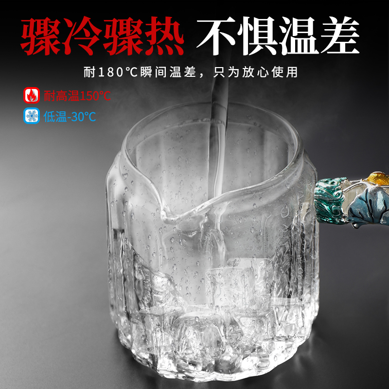 家柏饰(CORATED)玻璃功夫茶具家用简约珐琅彩茶壶公道杯耐热加厚茶杯190080