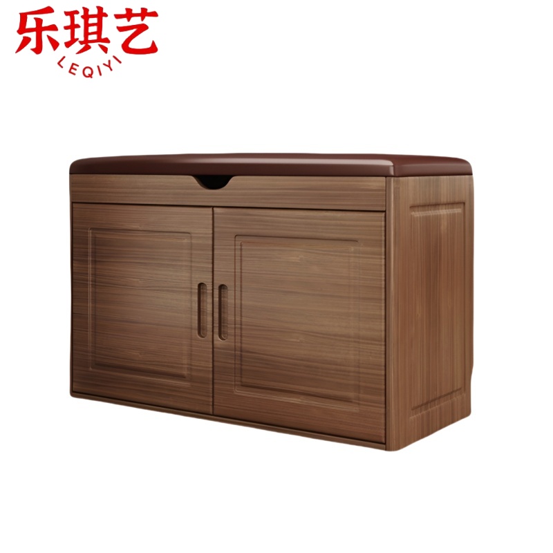 乐琪艺 穿鞋凳 80cm(胡桃色)个高清大图