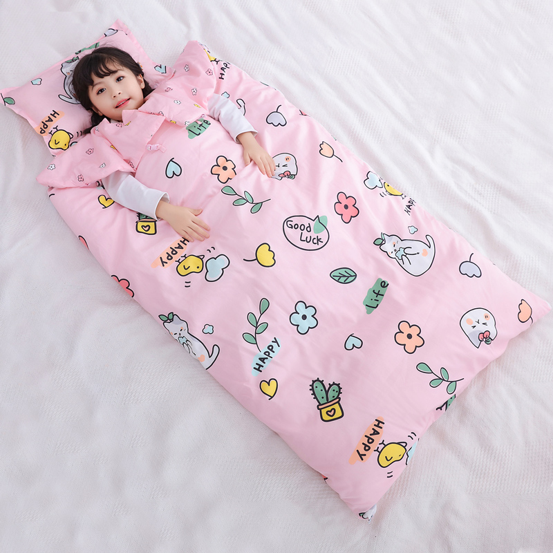 bigan儿童睡袋婴幼儿冬季加厚纯棉抱被可拆洗秋冬加绒毛绒宝宝防踢被