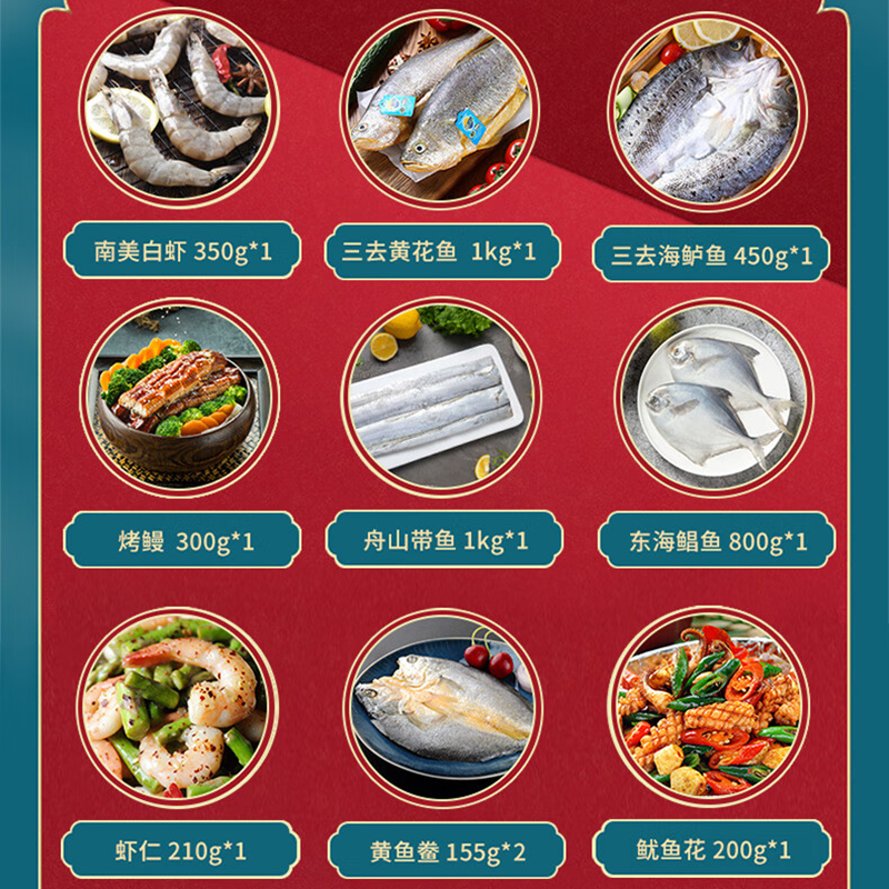 鲜到鲜得 鲸宴 海鲜礼盒4220g高清大图