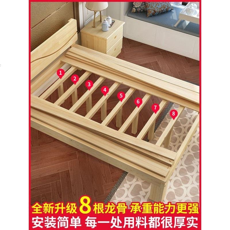 简易实木床1.5经济型工厂直销床双人床1.8出租房床单人床现代简约