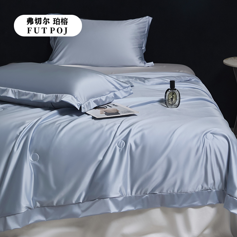弗切尔珀榕 水光缎冰肌锦氨榨蚕丝夏被 高贵蓝高清大图