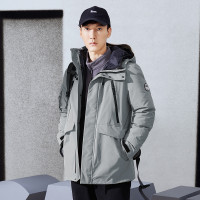 AYR01031001-拓路者冬季羽绒服男短款可拆卸三合一羽绒衣加厚加绒保暖连帽外套