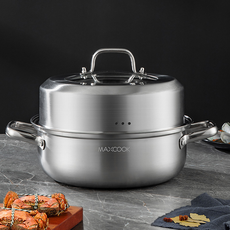 美厨(MAXCOOK)雅致系列不锈钢蒸汤锅28cm MCDS-2561!高清大图