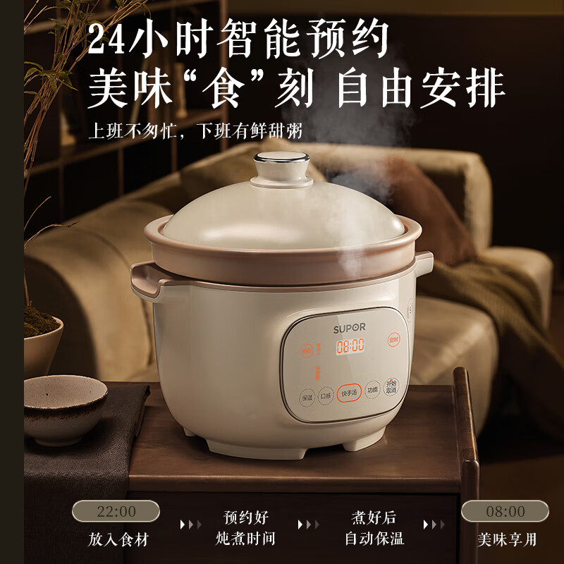 苏泊尔(SUPOR)电炖锅5L/升容量 电炖盅 煲汤锅炖汤锅煮粥锅 精控快速炽陶瓷中华炽陶电炖锅电炖锅DG50YC870高清大图