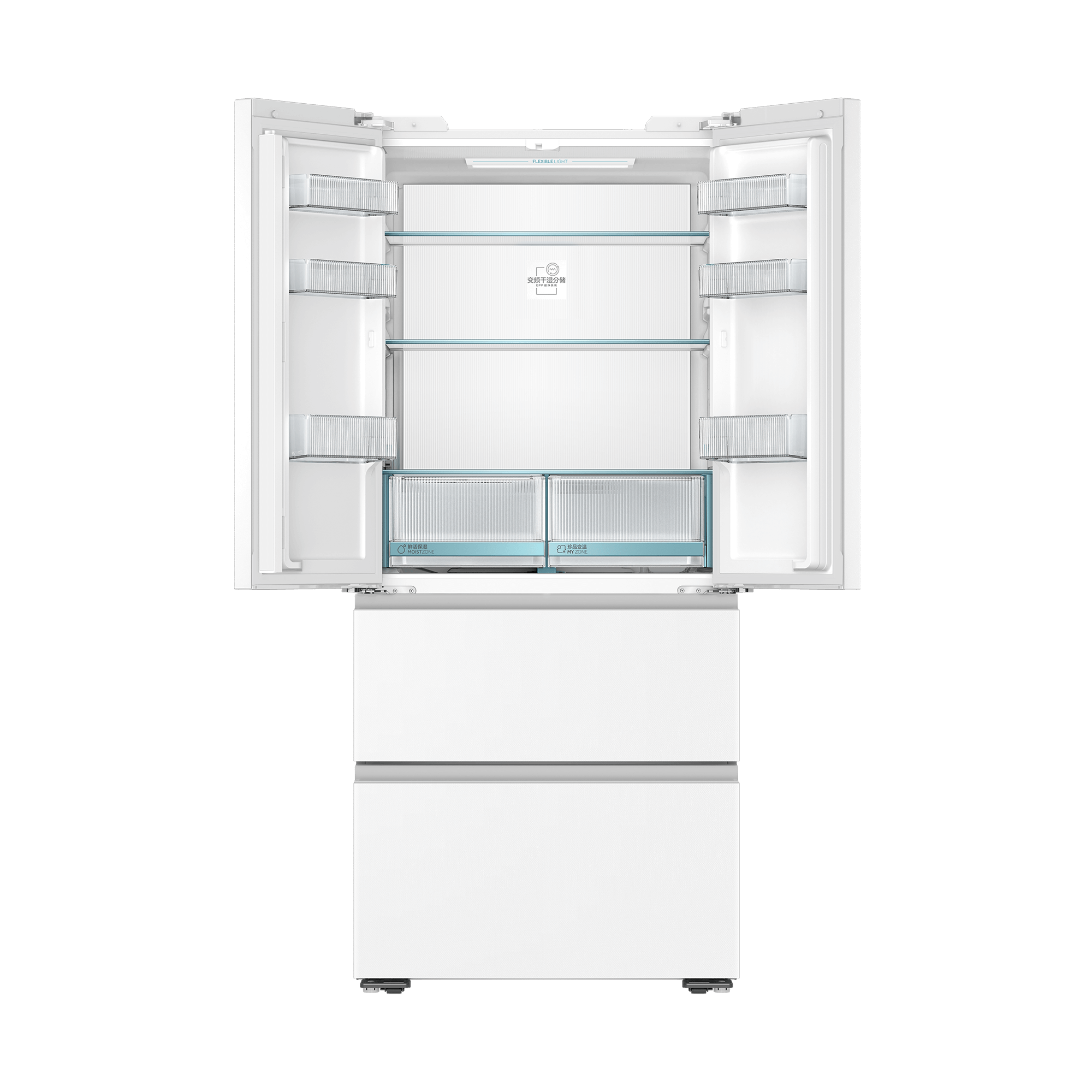 Haier/海尔 BCD-483WGHFDB9W1U1白色法式嵌入式冰箱高清大图