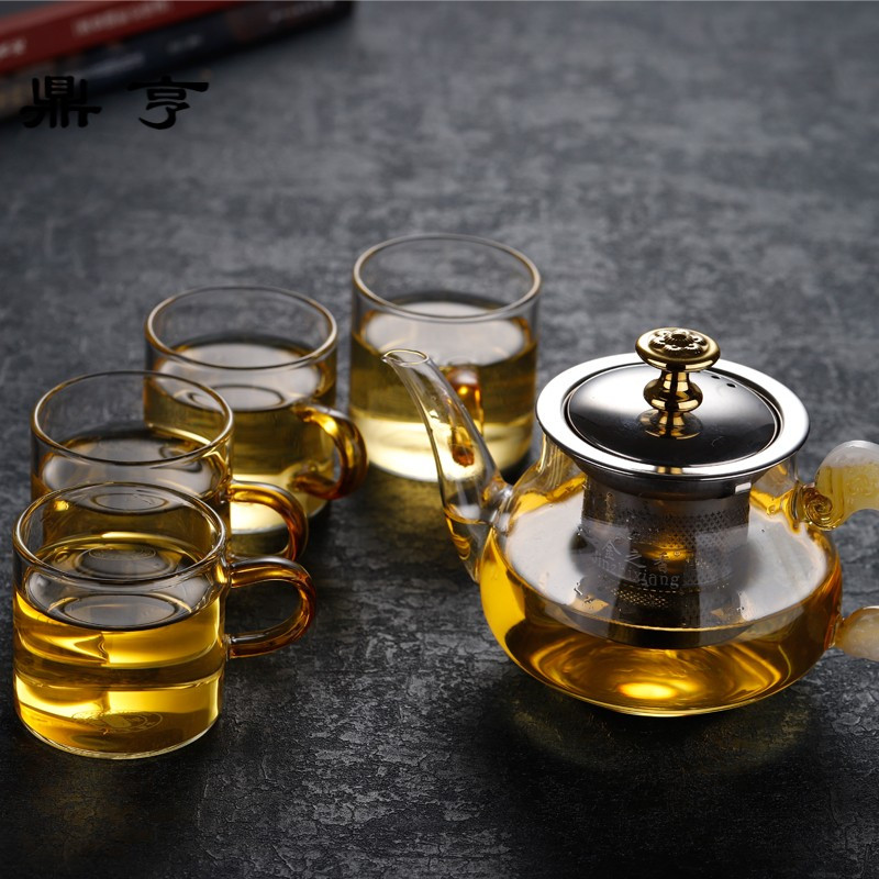 鼎亨高硼硅玻璃泡茶壶家用过滤加厚耐热透明小号功夫冲煮茶具烧水