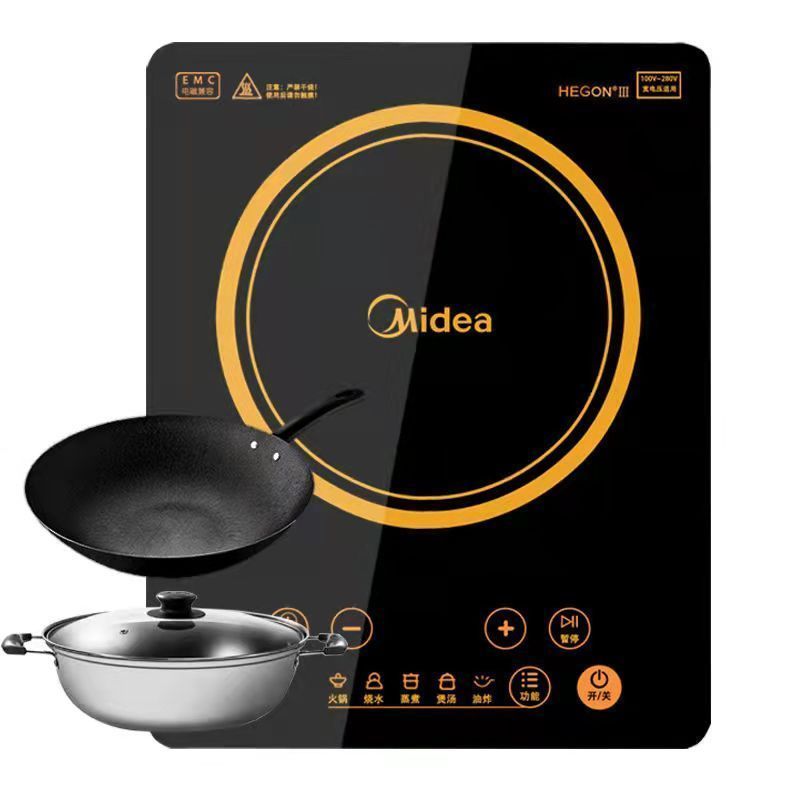 美的(Midea)电磁炉C22-HT2218HM 家用触屏式 微晶面板 8档智能电磁炉家用正品特价 大火力2200W