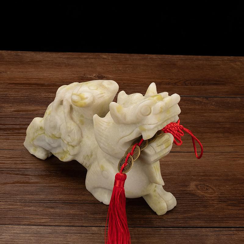 家柏饰(CORATED)蓝田玉貔貅升官摆件一对客厅玄关开业礼品高清大图