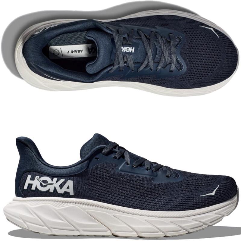 Hoka One One男运动鞋缓震休闲鞋Arahi 7支撑户外鞋日常通勤马拉松 Outer_Space/White 42.5