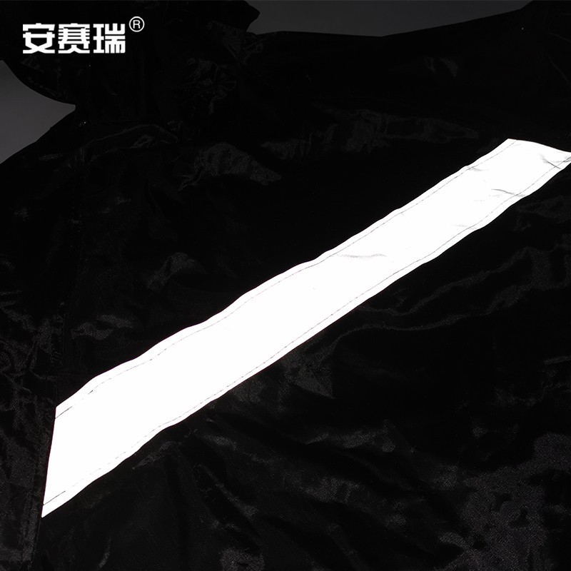 安赛瑞 连体雨衣 户外防水反光成人雨披 电动摩托车室外执勤骑行 风衣式 藏青色