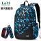 L&M 初中生书包 新款背包书包男小学生中学生书包高中生大学生女韩版潮流休闲背包男韩版潮流